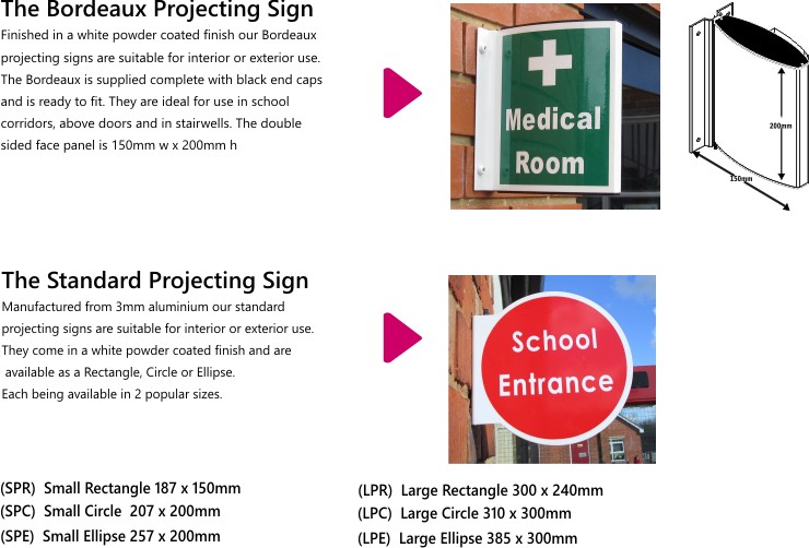 wall mounted projecting signs